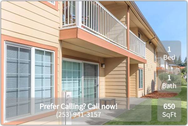 $1,409 / 1br - 650ft2 - Incredible space. Inviting location. 1 bd 1 ba. Make a home with us! (Federal Way - Steel Lake Park)64031308352898121