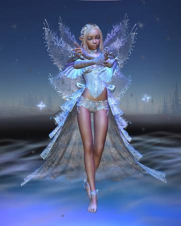 Matted Digital Rendition Ice Fairy Print 1