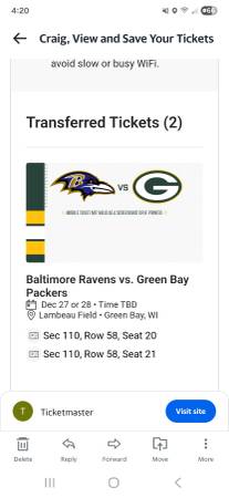 Green Bay Packers tickets 1