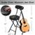 2 Black padded cushioned folding chairs stool with back 5 thumbnail
