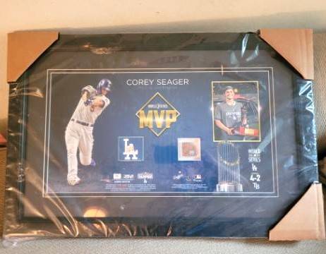DODGERS LIMITED EDITION COREY SEAGER FRAMED 2020 WORLD SERIES COLLAGE 1