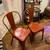 2 Burgundy metal chairs 3 thumbnail