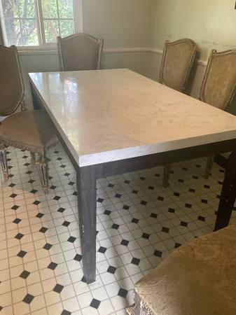 Marble table and 6 chairs 1