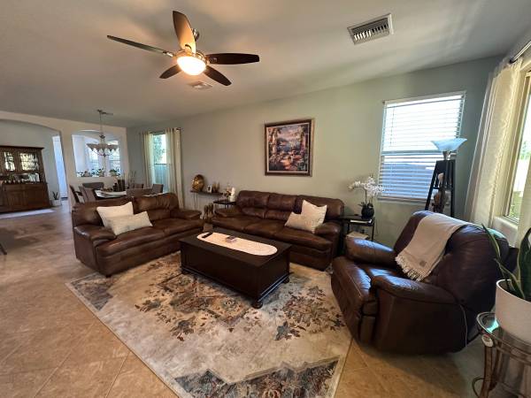 Leather furniture with recliner 1