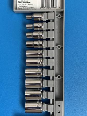 Juego de llaves de vaso métricas de 10 piezas de 1/4" - 6 pt. (Modelo 930578, - $15 (Iowa City)63435755256705124