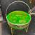 Green Depression Glass Divided Candy Relish Dish with Chrome Basket Tr 1 thumbnail