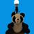 Vtg 80s 15x8 Panda Bear Lamp with Wooden Base (Shade Not Included) 1 thumbnail