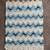 Handmade Vintage Knitted White Blanket w/ Blue Stripes (23x33) 2 thumbnail