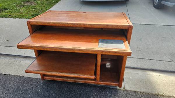 Solid wood computer desk with wheels - Affinity Collection brand 1