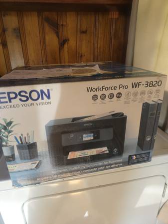 Epson WorkForce Pro WF-3820 Wireless All-in-One Printer - Black: USB, 1