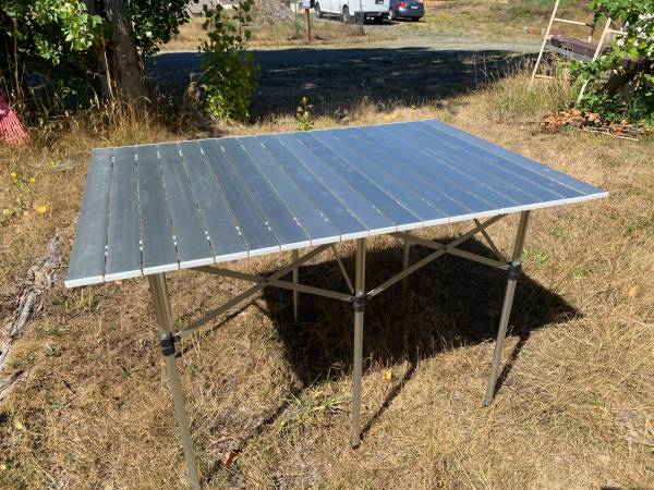 Like New Aluminum Folding Camp Table - 43" L x 29-1/2" W x 28" H 1