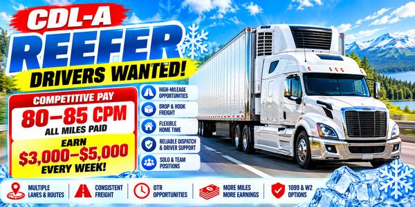 🚨 CDL-A - $3000-$5000/ week - REEFER • DRY VAN • FLATBED • STEP DECK 1