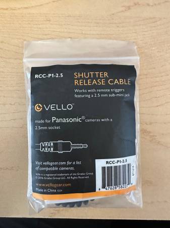 Vello Shutter Release Cable for Panasonic cameras 1