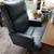 BLUE LEATHER RECLINER DESK CHAIR 3 thumbnail
