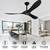 Black Ceiling Fan No Light, 52 in Outdoor Ceiling Fan with Remote 1 thumbnail