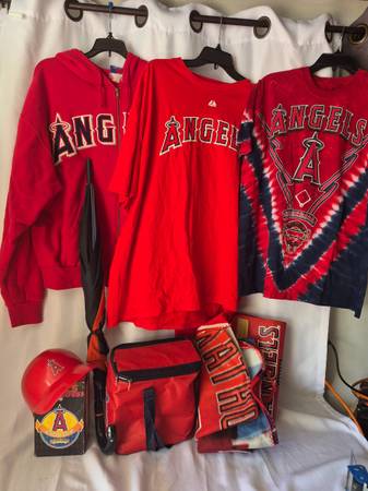 Los Angeles Angels MLB Majestic Hoodie Tie Dye Shirt Bag Fan Bulk Lot 1