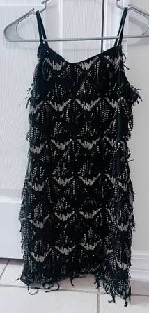 XS  Sequin Black Dress 1