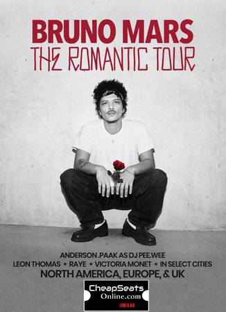 BRUNO MARS TICKETS ◆︎ LEON THOMAS DJ PEE.WEE NORTHWEST STADIUM 5/2 & 3 1