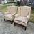 Hickory Chair Crewel Style Fabric Wing Back Arm Chairs - A Pair 13 thumbnail