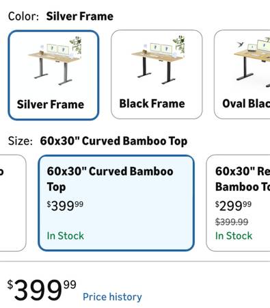 FlexiSpot Premium Curved Bamboo Standing Desk (Electric) 1