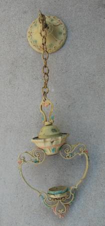 This Cast Iron Chandelier. Salvage from a 1920's Home in Torrance. 1