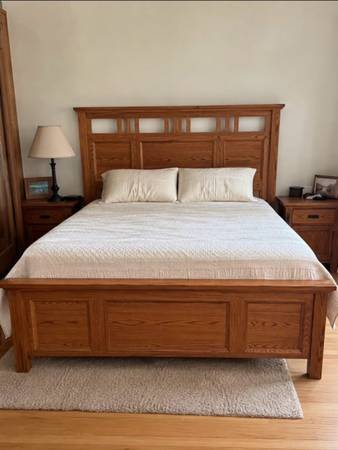 Solid Oak King Size Bed Frame 1