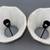 Set of 2 beige, petal-trimmed, clip-on chandelier shades 4 thumbnail