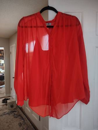 XL two piece sheer long sleeve top 1
