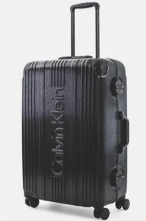 Calvin Klein Large 24" Hardshell Checked Suitcase 1