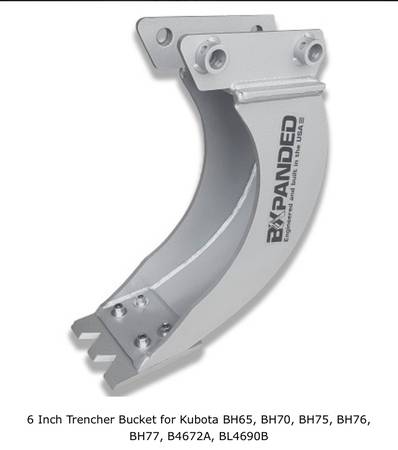 6 Inch Trencher Bucket for Kubota B and L Series Backhoes 1