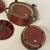 Set of Vintage Burgundy Beautiful Ceramic Bowls w/Brass Decor and Lids 11 thumbnail