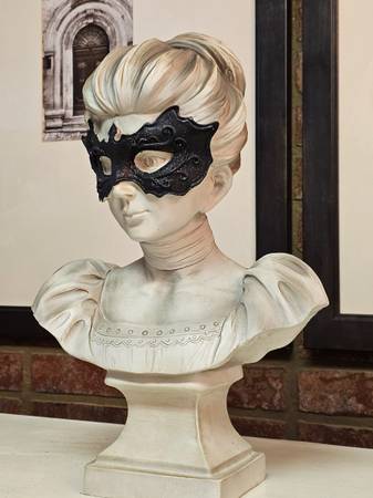 14" Halloween Bust Woman in a Mask Sculpture Statue Art - $50 (Auburn)63471460789633120