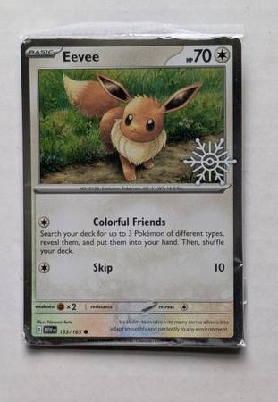 EEVEE 133/165 Pokemon Holiday Calendar 2025 Holo Stamp Card 1