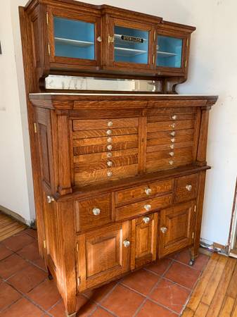 Antique Oak Dental Cabinet, American Cabinet Co - 1
