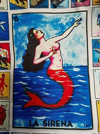 Lotería LA SIRENA Monedero Bolso de mano Todo en uno Bolsa de sirena mexicana Bingo Diab - $2062925991452035120