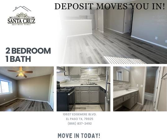 HURRY IN! LIMITED TIME ONLY, DEPOSIT MOVES YOU IN! 1