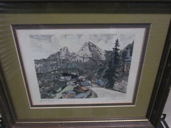 Alpine European hand-colored Engraving 1