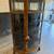 Antique Leaded curved glass oak bookcase curio cabinet 2 thumbnail