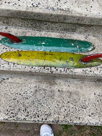 TWO DECORATIVE SMALL WALL MOUNT SURFBOARD 1