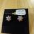 Fashion Gold Flower Earrings with Cubic Zirconia 1 thumbnail
