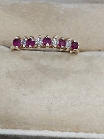 New 14K Diamond &Ruby ring 1