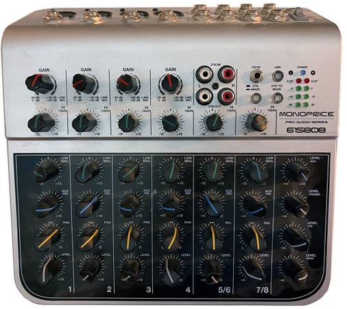 Monoprice Pro Audio Series 615808 8-Channel Audio Mixer 1