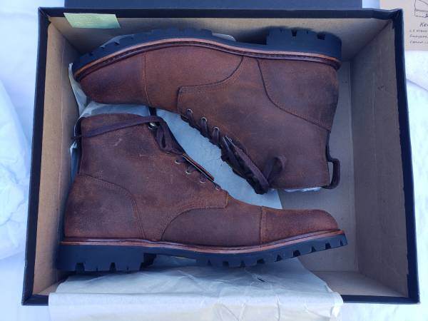 Traditional leather cap toe boots, mens size 10.5, brand new in box 1