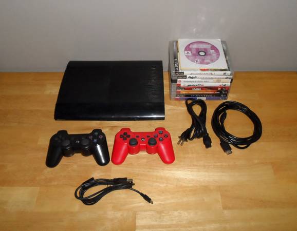 PlayStation 3 PS3 250 GB Super Slim Video Game System Bundle 2 Control 1