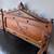 Antique 93” Eastlake Victorian Carved Wood & Black Leather Hall Bench Settee 9 thumbnail