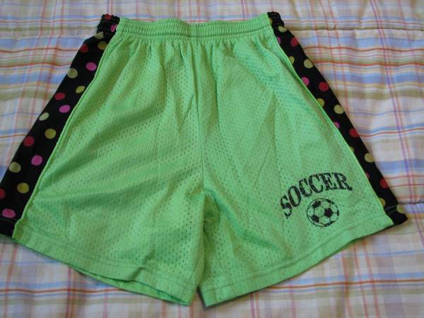 Youth Large Soccer Shorts lime green - socmom 1