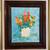 Vibrant vintage signed oil painting abstract flowers solid wood frame 6 thumbnail