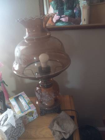Hurricane Lamps (2) Smokey Rose 1