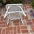 VINTAGE WHITE WICKER TABLE WITH SHELF 4 thumbnail