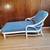 Vintage McGuire Twisted Bamboo and Rattan Chaise Lounge Powder Blue 14 thumbnail